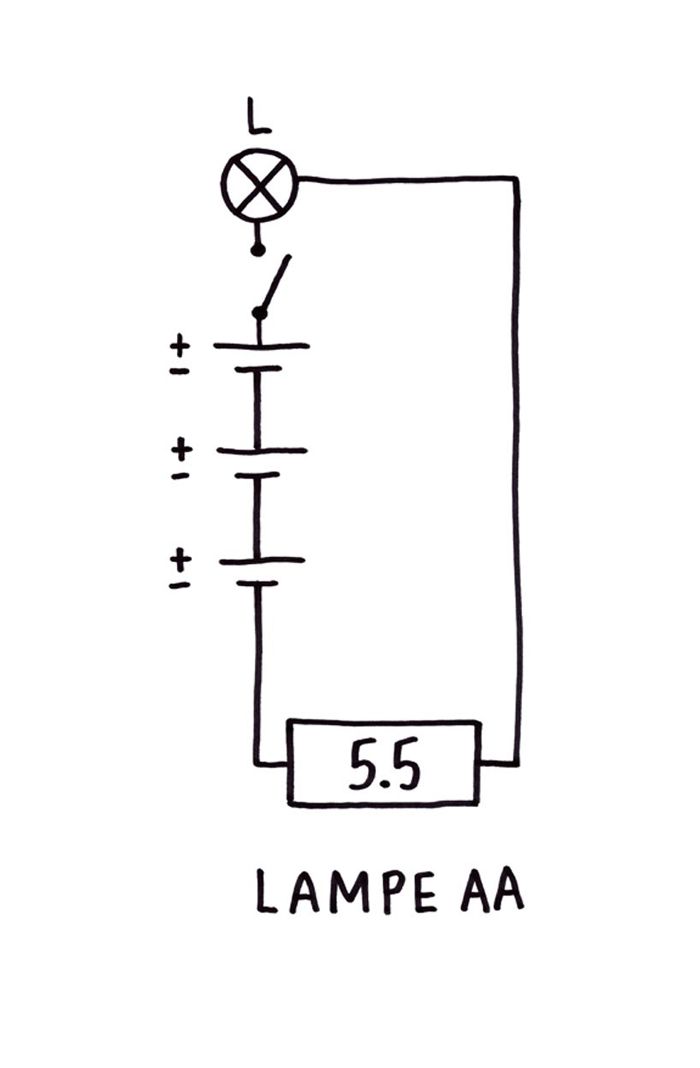 Настольный светильник Lampe AA для компании Energizer, студия дизайна 5.5 designstudio