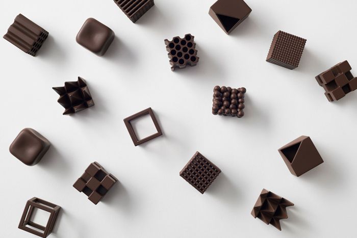 Коллекция шоколадных конфет Сhocolatexture, студия дизайна Nendo