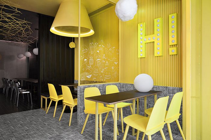 Интерьер кафе Hi-pop, архитектурное бюро Сonstruction union