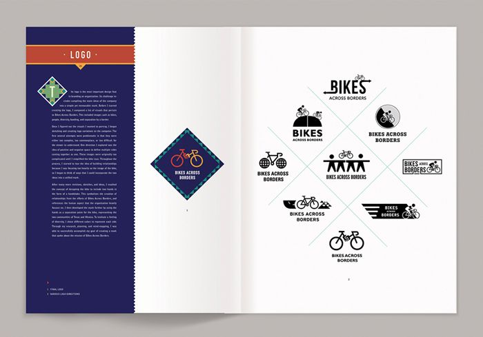 Фирменный стиль для велопробега Bikes Across Borders, дизайнер Сара Щурретт (Sarah Surrette)