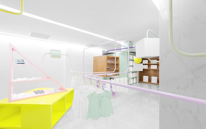 Проект магазина детской одежды Kindo, студия дизайна Anagrama
